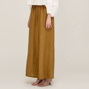 Brown linen Flowy Pant